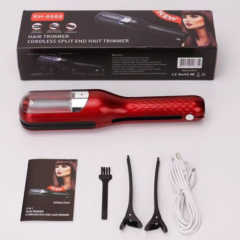 Fully automatic hair clipper, hair splitting and trimming device, multifunctional electric women's 2-in-1 trimming and cutting d