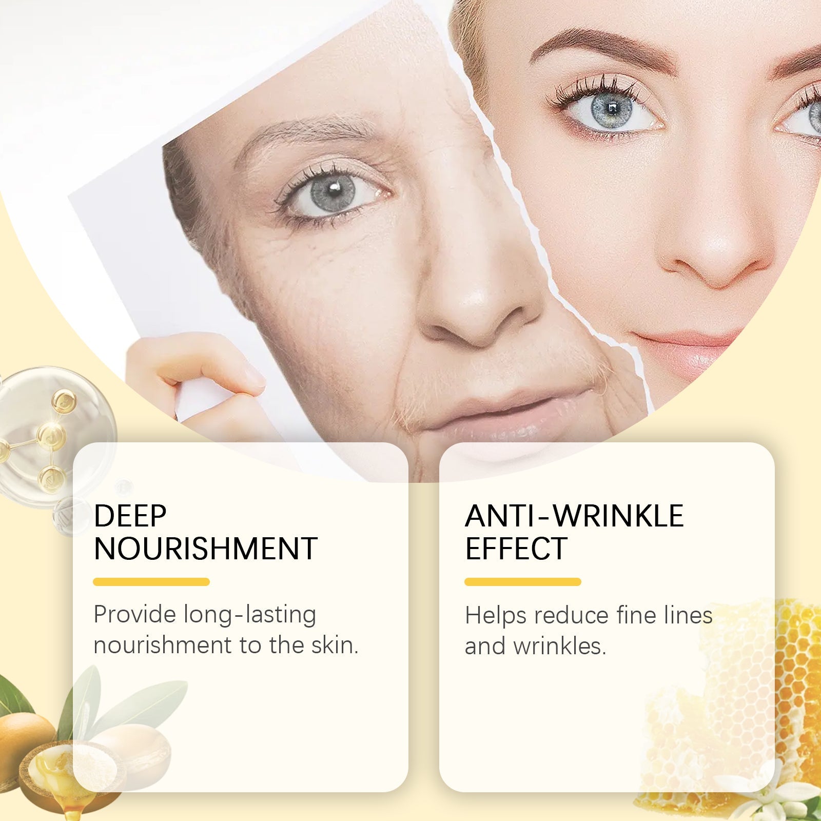 Propolis Eye Moisturizer, Moisturizing And Nourishing The Skin Around The Eyes, Firming, Lifting, Brightening And Anti-Wrinkle Care