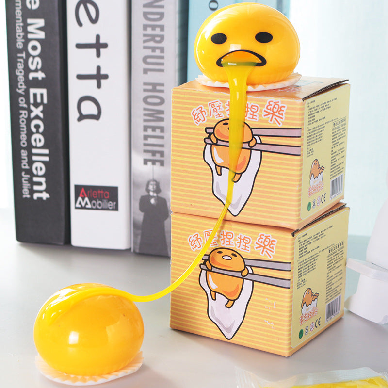 Vomit Egg Yolk Lazy Egg Yolk Brother Pinch Music Milk Yolk Vomit Egg Ball Stress Relief Toy ﻿