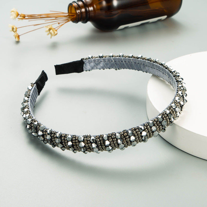 Washing Face Hair Band Thin Edge Handmade String Crystal Headband Fashion Hair Accessories Simple Hair Band