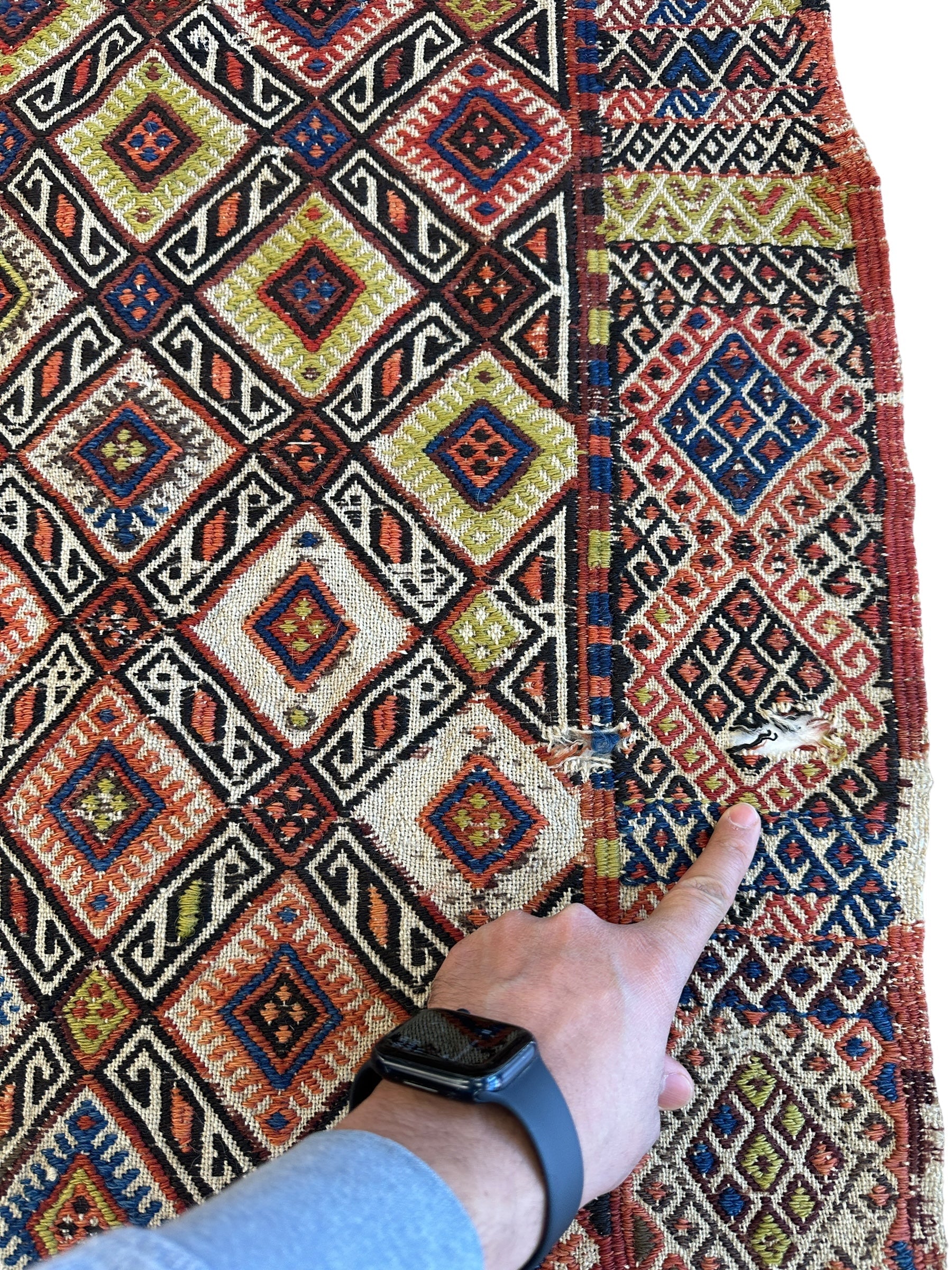 Antique Turkish Jajim Wool Rug 5’6” x 14’5”