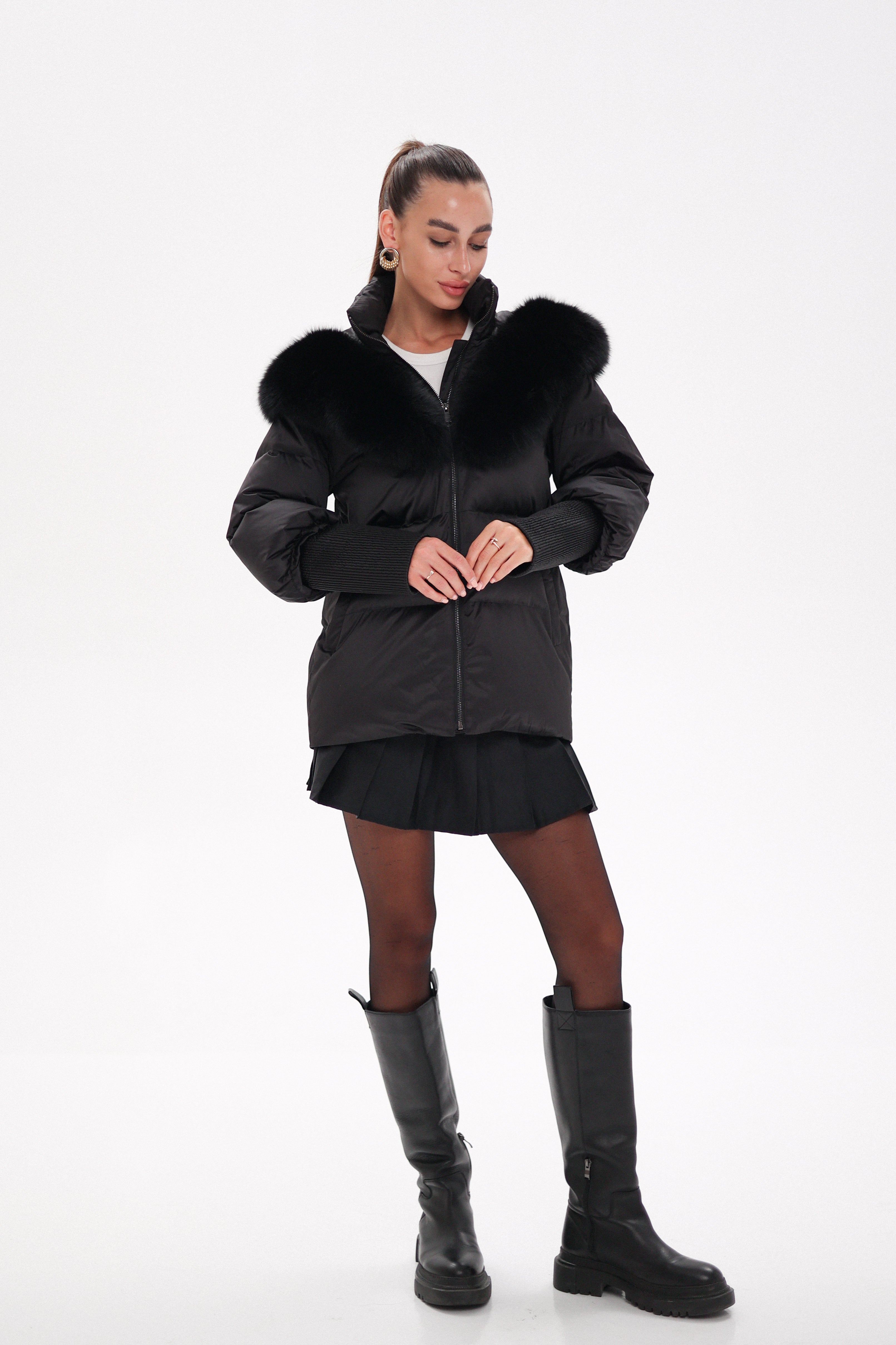 Pre-Order. Re-Stock Ships October 20. Amanda Genuine Fur Trim Down Fill Coat