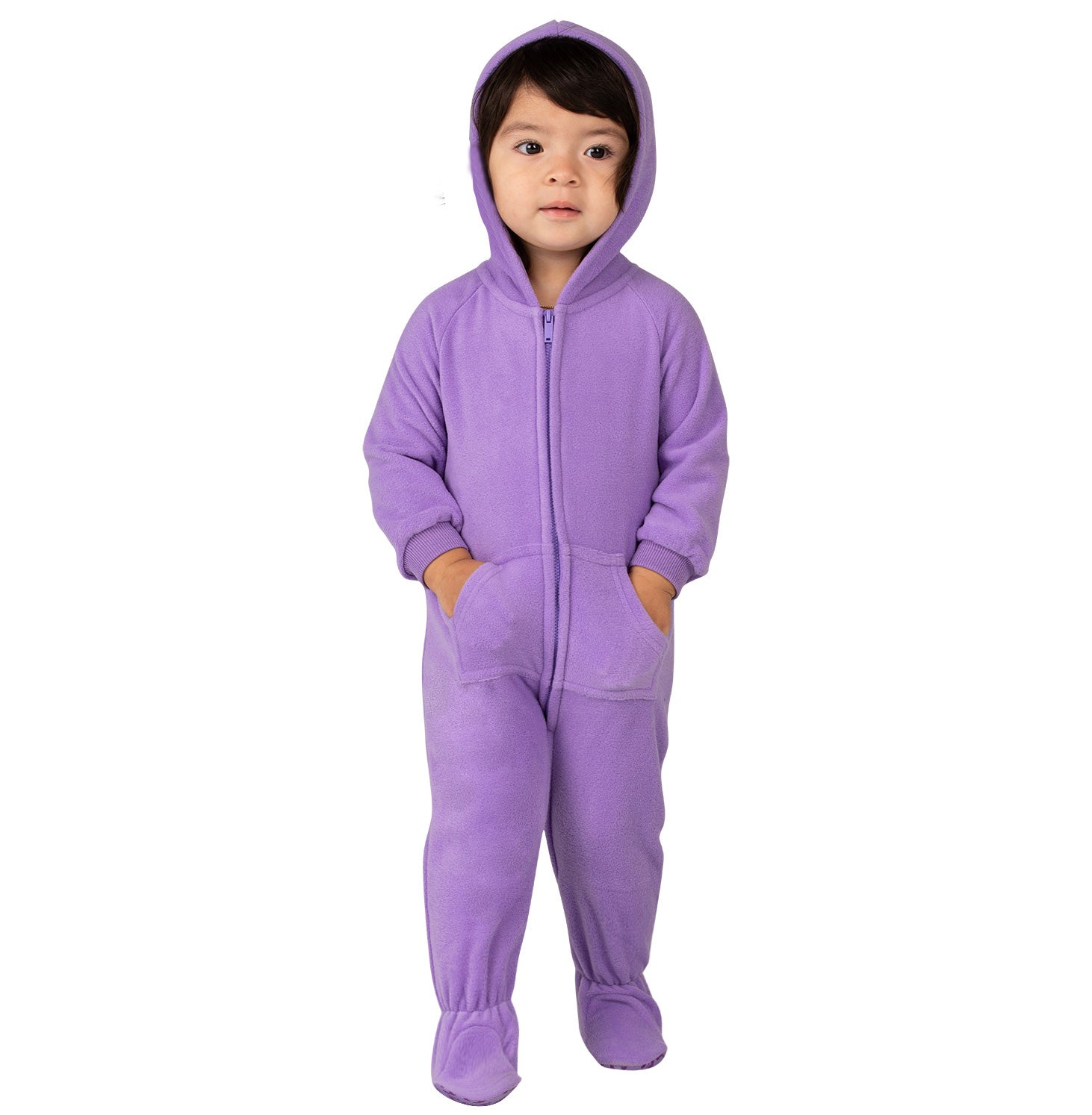Family Matching Purple Rain Hoodie Fleece Onesie
