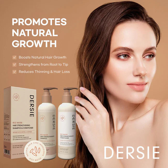 DERSIE Rice Water Hair Strengthening Shampoo & Conditioner