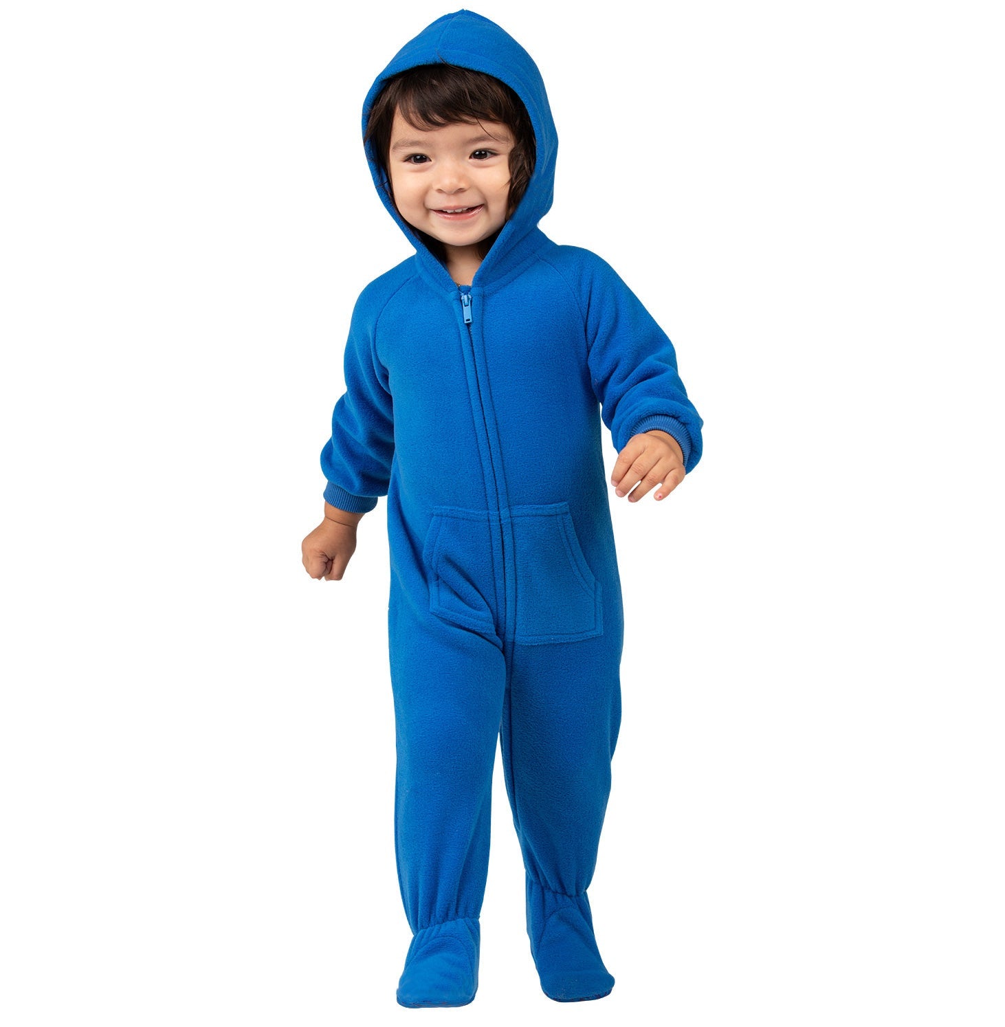 Family Matching Brilliant Blue Hoodie Fleece Onesie