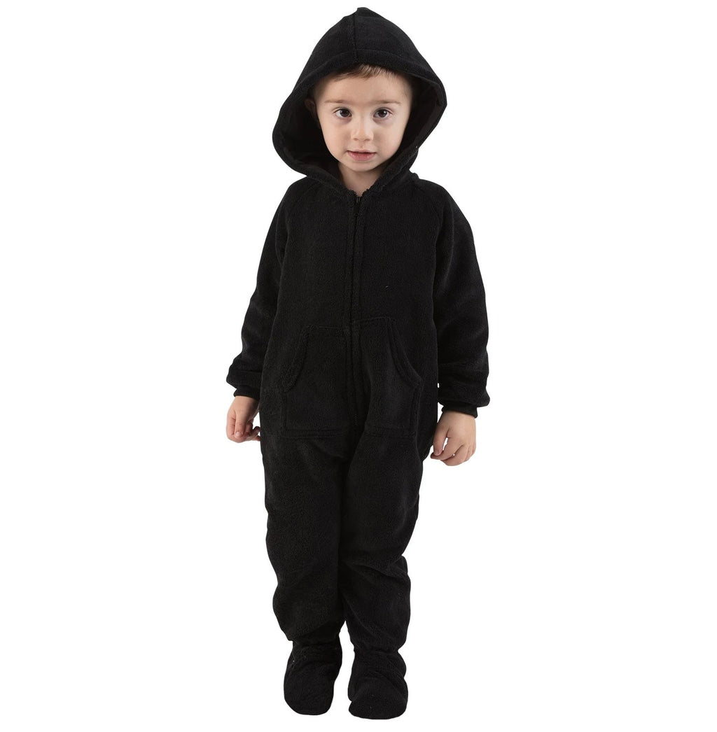 Family Matching Jet Black Hoodie Chenille Onesie