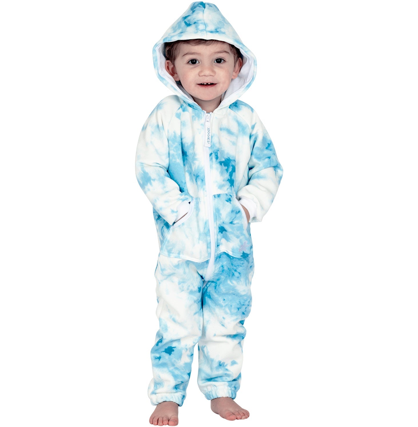 Family Matching Tie Dye Blue Hoodie Onepiece Onesie