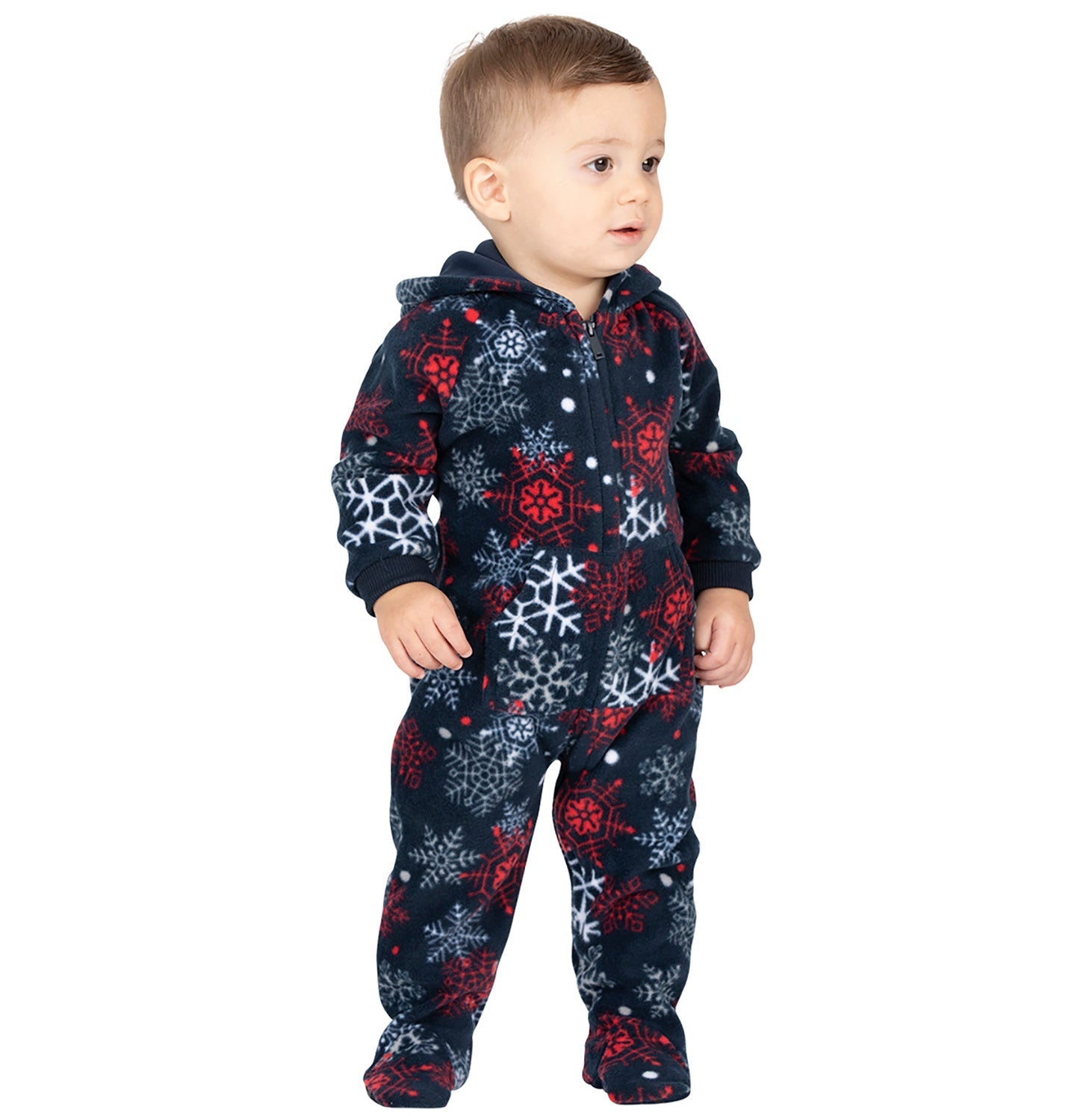 Family Matching Winter Whiteout Hoodie Fleece Onesie