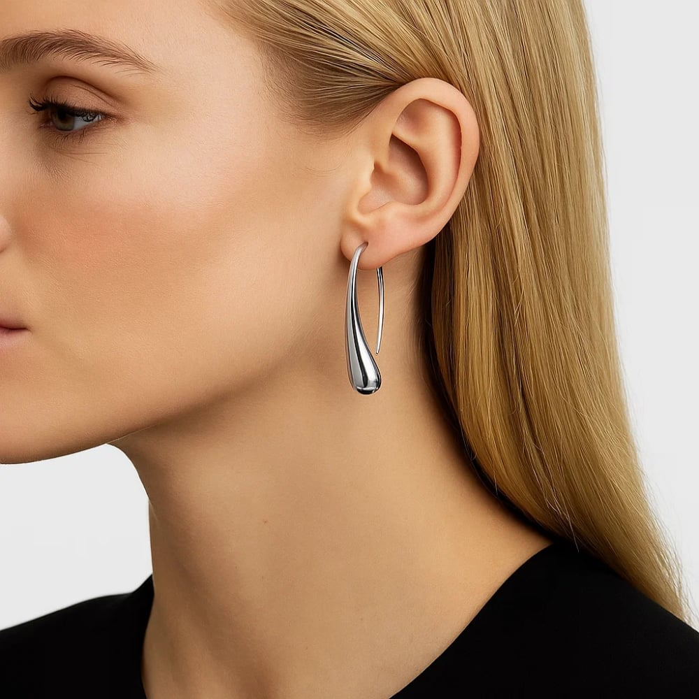 Isabella Eternal Drops Dainty Teardrop Dome Earrings