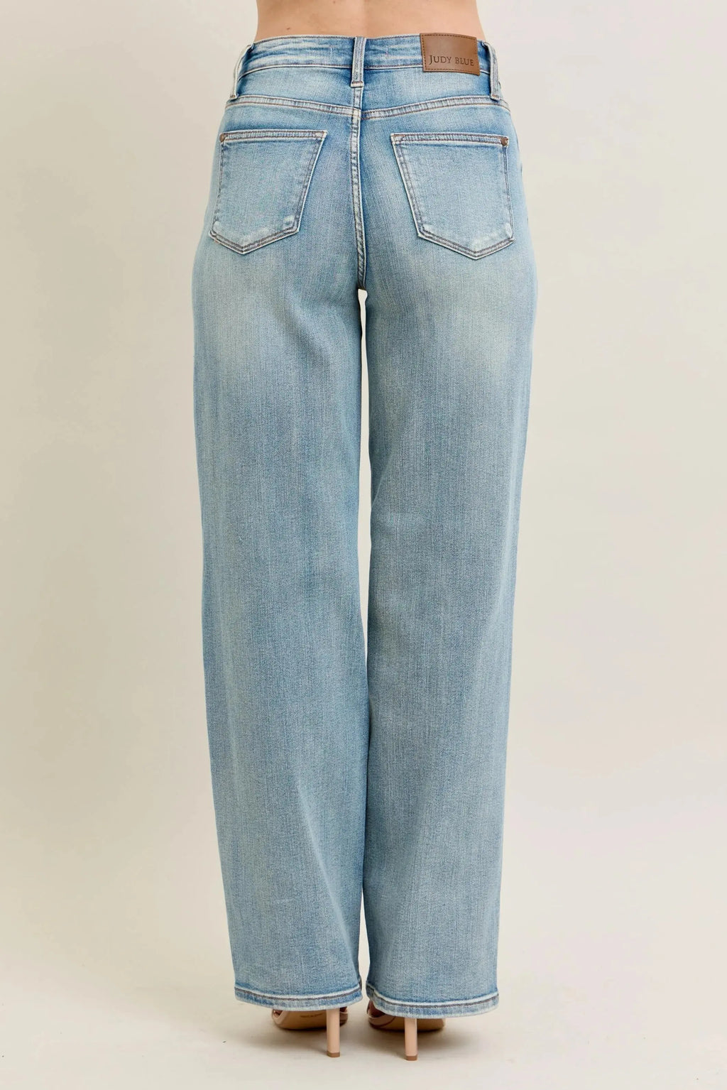 Judy Blue Jeans -Plus Size High Waist Destroy & Knee Patch Straight Leg