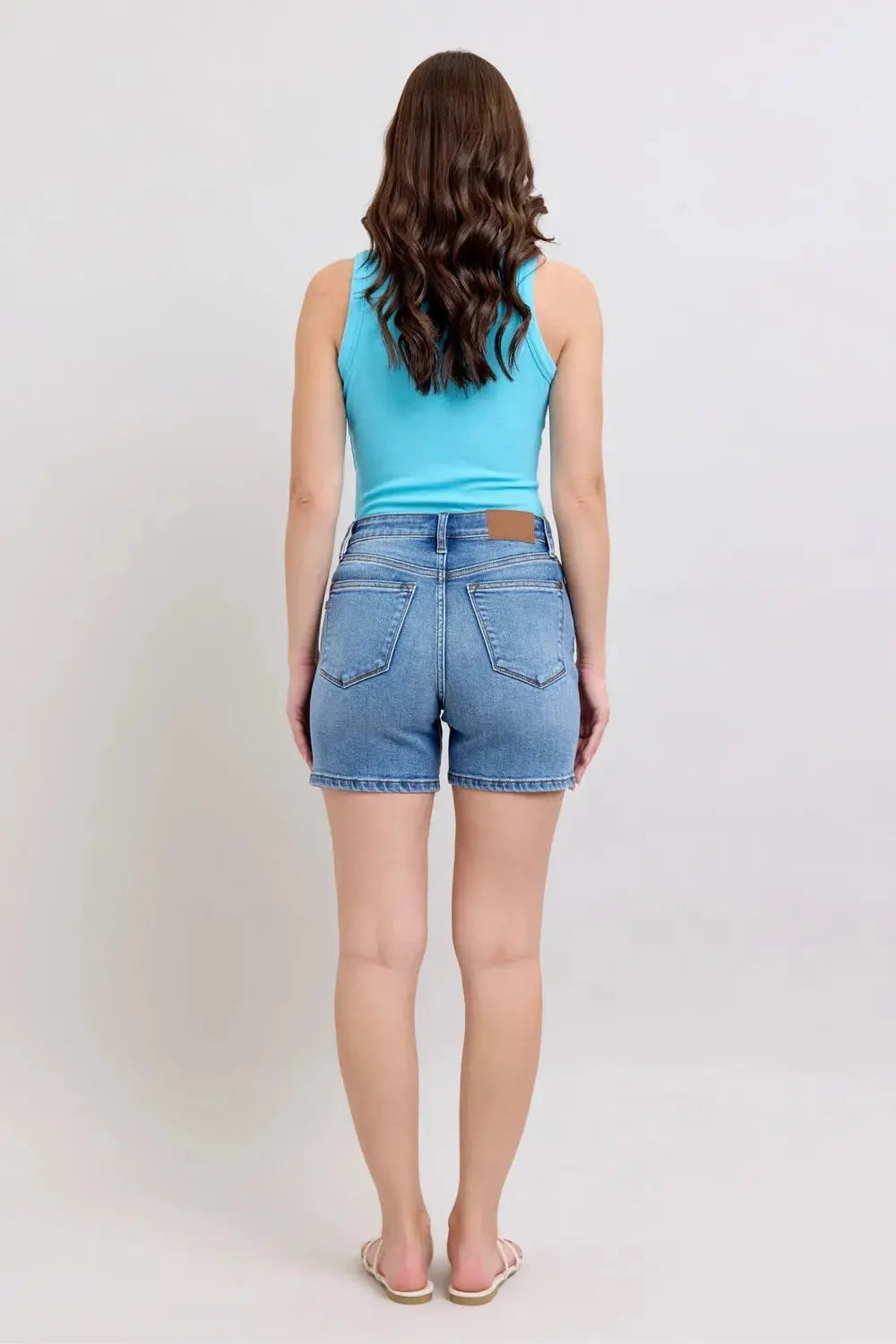 Judy Blue Full Size/Plus Size 2 Button Denim Shorts with Pockets