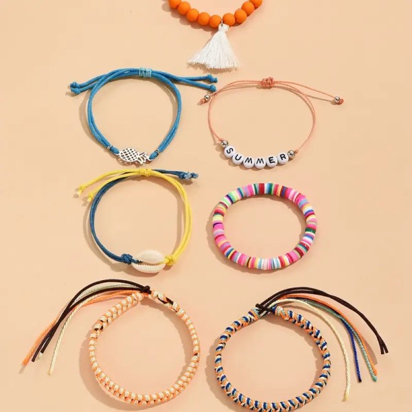 Boho 7 Piece Summer Bracelet Set
