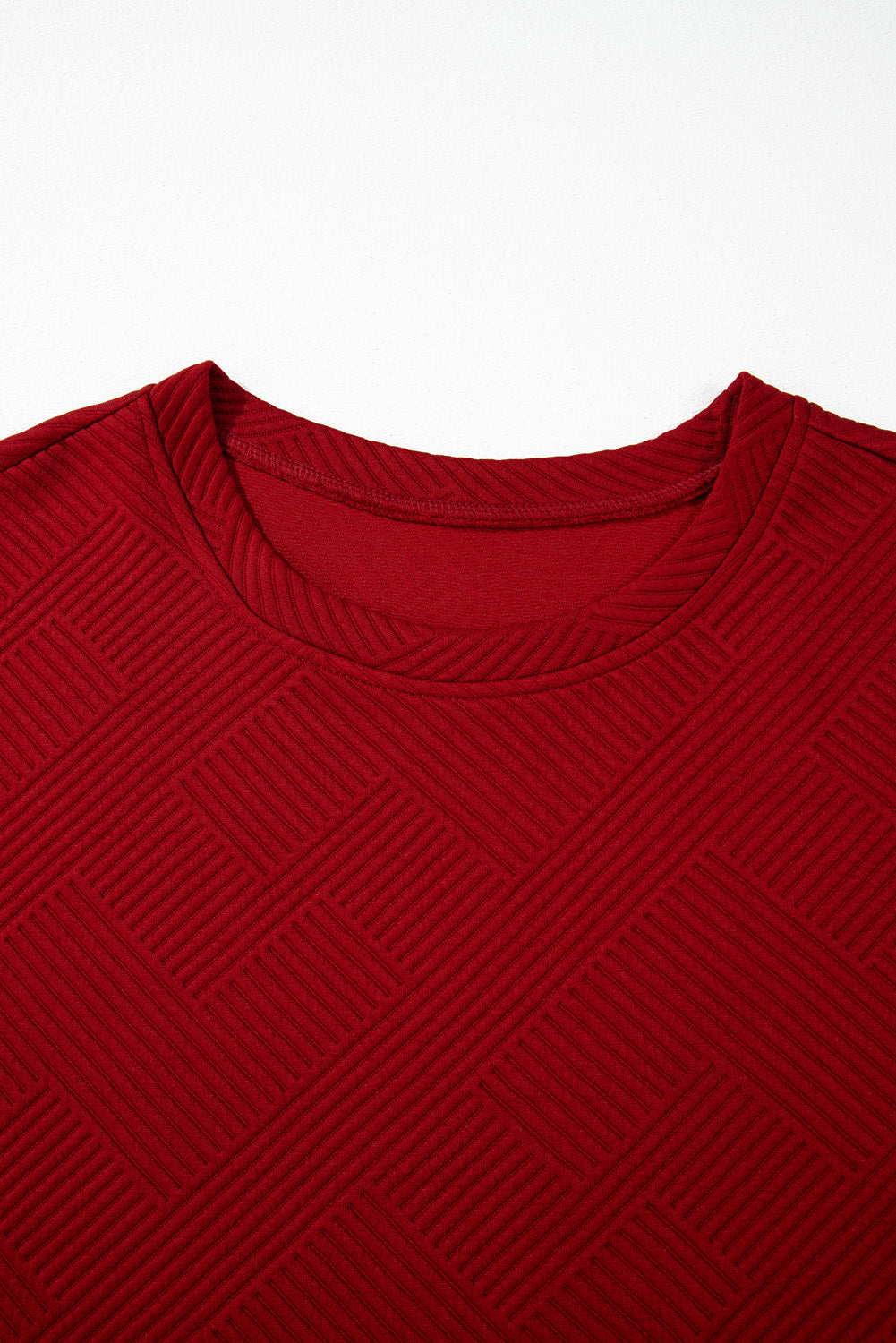 Solid Textured T-Shirt and Drawstring Pants Set