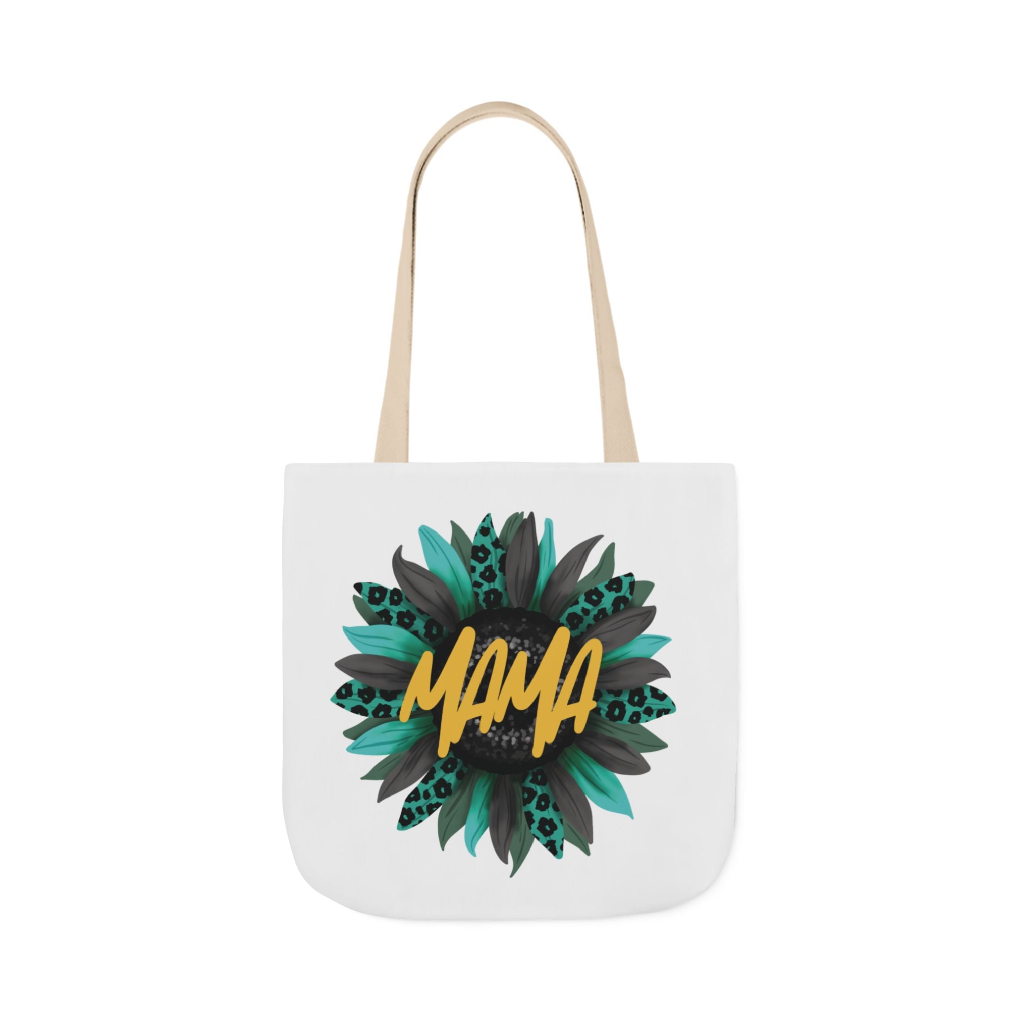 Floral Mama Canvas Tote Bag with 5-Color Straps, Eco-Friendly Shopping Bag, Gift for Mom, Mother's Day Accessory, Reusable Grocery Bag