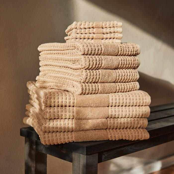 JUNA Check Hand Towel, Sand