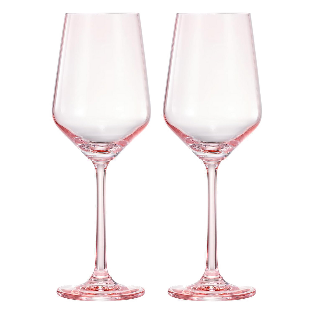 Monet Stemmed Wine Glassware, Pink, Set of 2