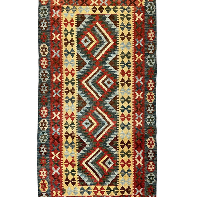 Afghani Maimana Kilim Wide Runner Rug 3’3” x 6’8”