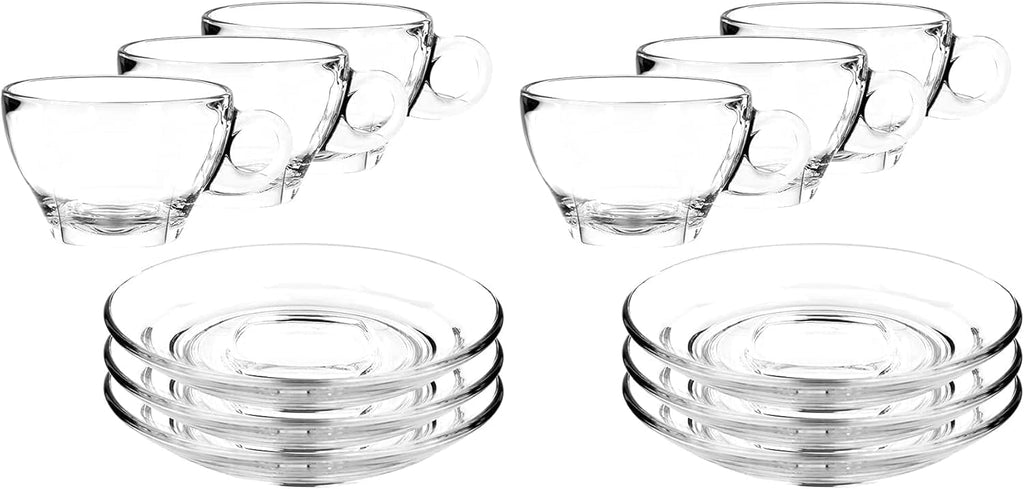 Glass Latte Cup and Saucer - 8.75oz