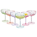 Flower Coupe Cocktail Glasses | Set of 4 | Bright Colors