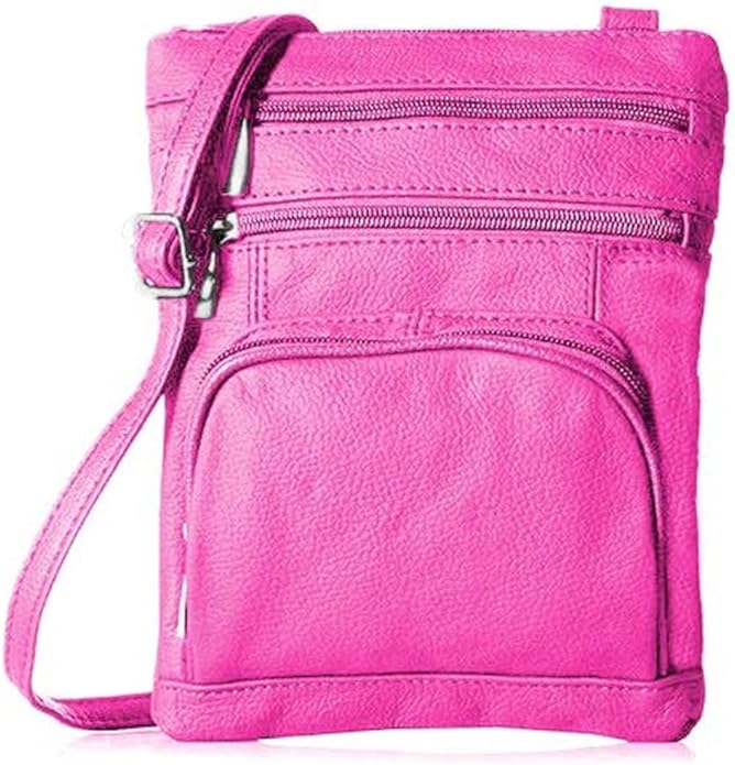 Krediz Genuine Leather Cross Body Handbag - Soft & Durable Crossbody Bags- 3 Sizes Multiple Colors