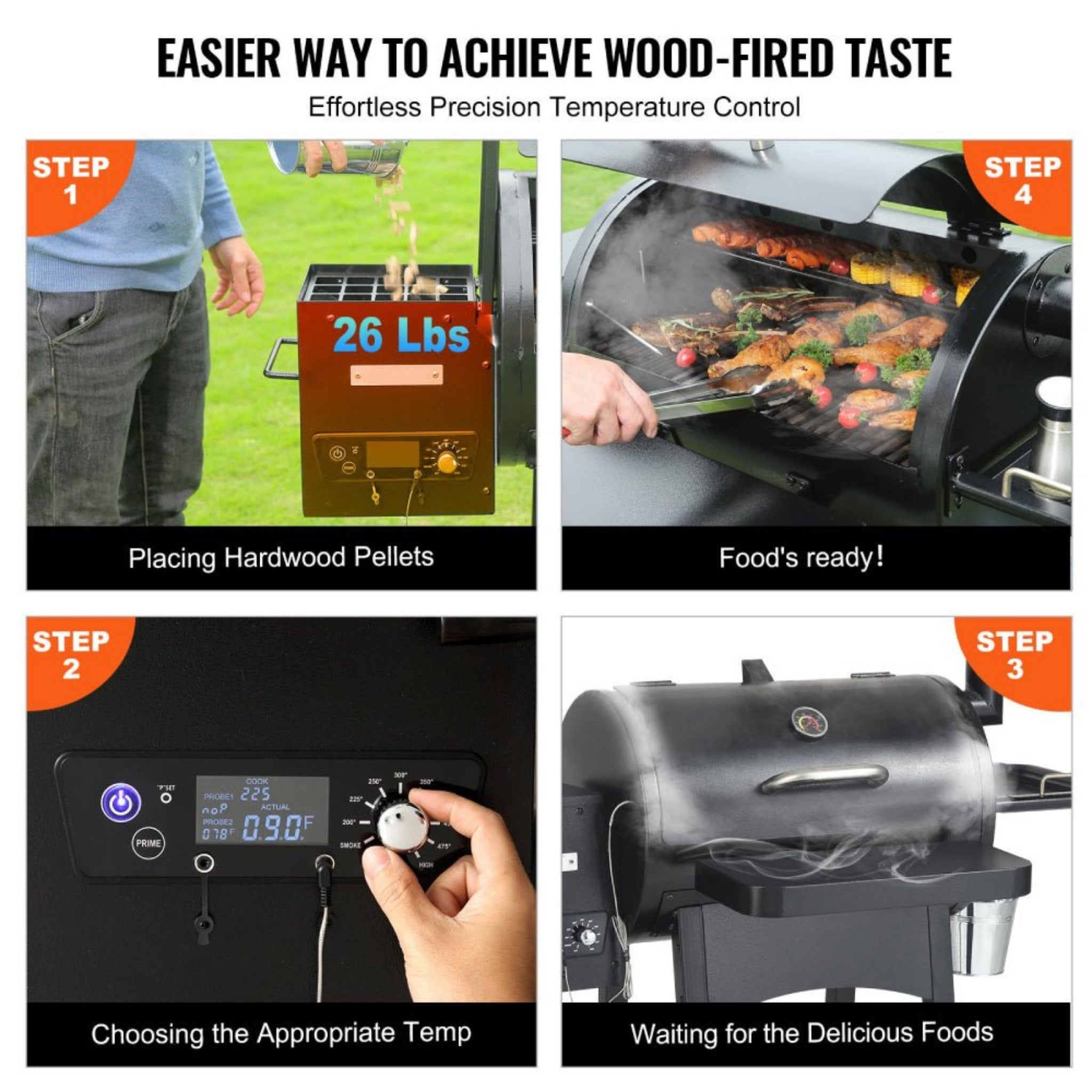62" Heavy Duty Portable Wood Pellet BBQ Grill With Cart (SAK91308)