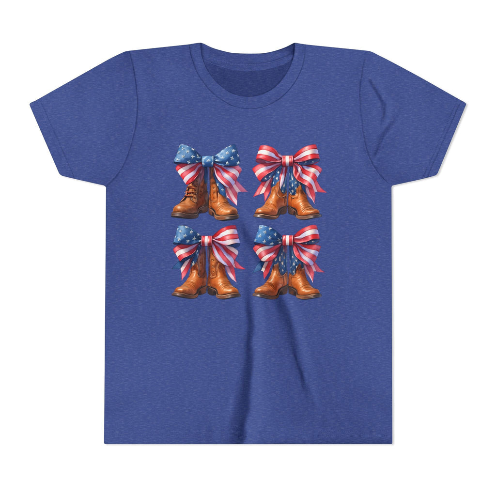 Patriotic Youth Tee, Youth Short Sleeve Shirt, 4th of July Shirt, Americana T-Shirt, Cute Kids Top for Independence Day