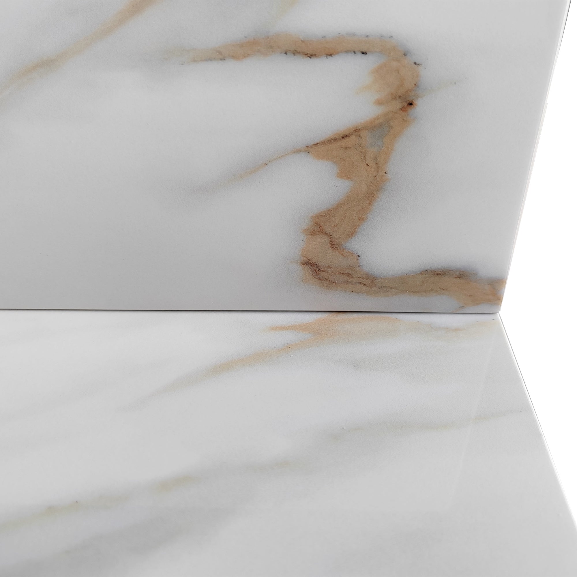 43 inch marble countertop with base rectangular central sink and 4-inch high splash guard, pre drilled 8-inch faucet hole ，white