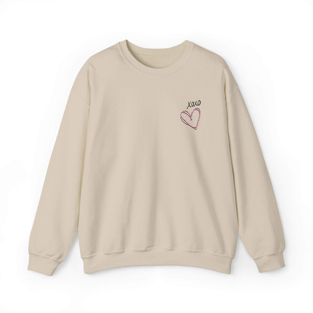 Heart Adult Sweatshirt Women's Top - Cozy and Stylish Embroidered Sweatshirt for Every Adult