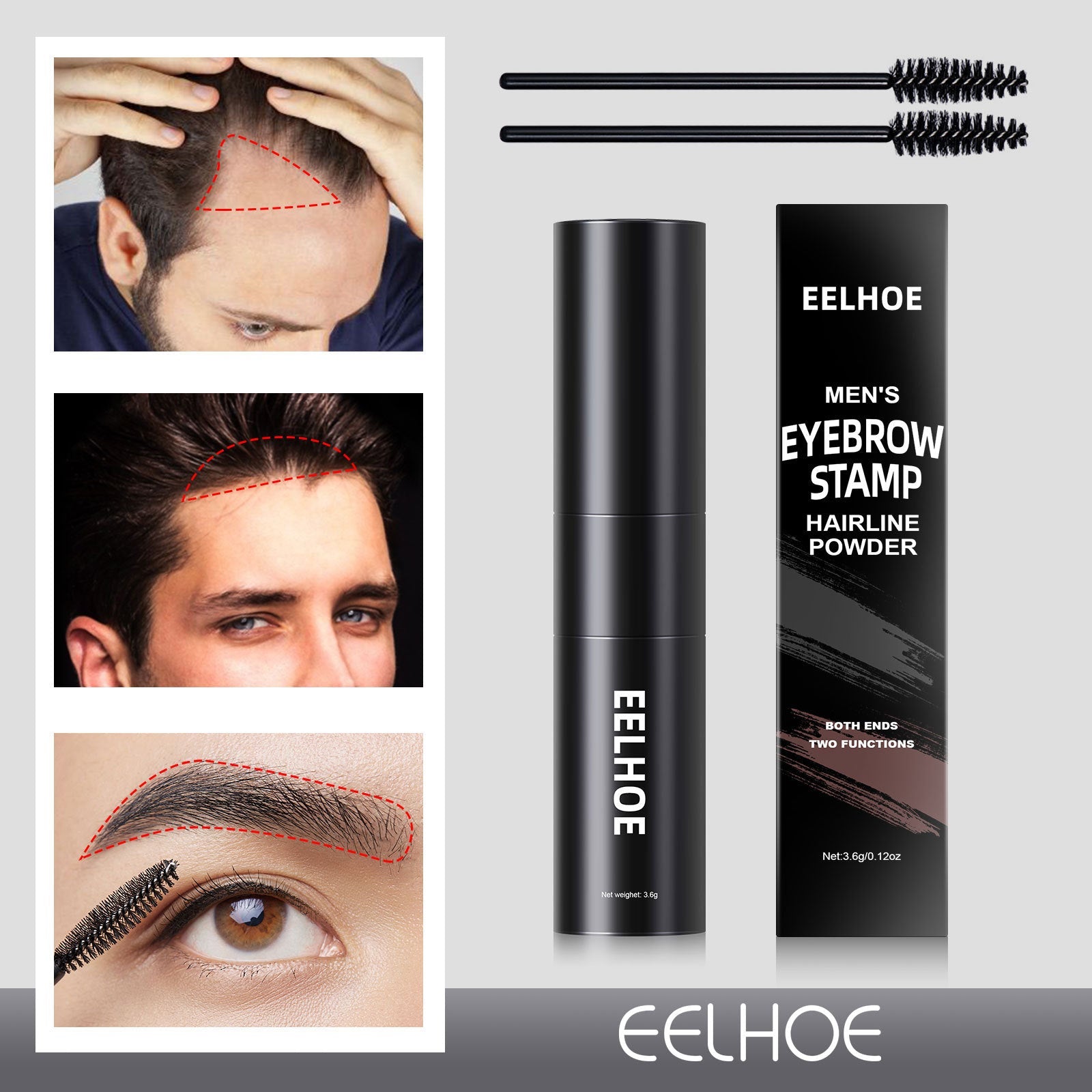 Men's Hairline Trimming Shadow Powder Replenishing Hairline Modifying Eyebrow Print Filling Hairline Artifact Portable Eyebrow Powder