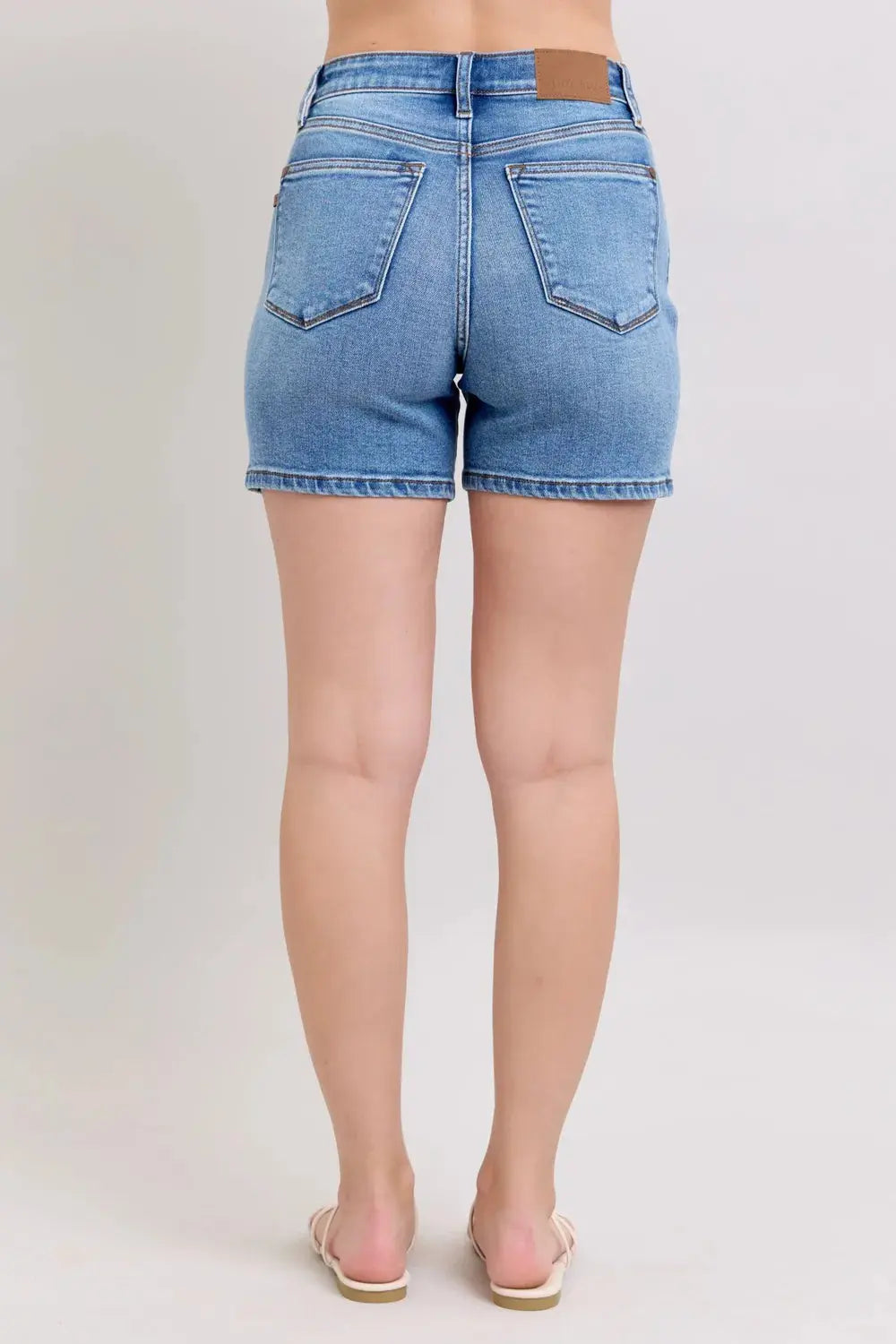 Judy Blue Full Size/Plus Size 2 Button Denim Shorts with Pockets
