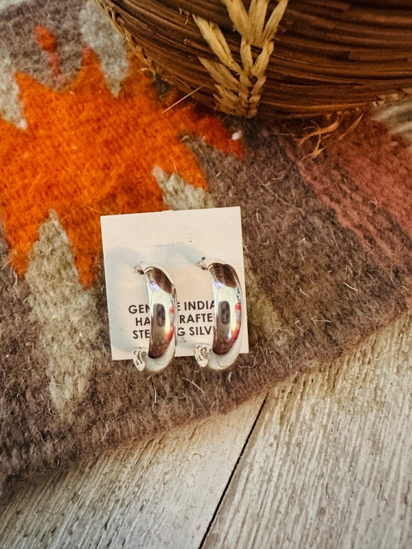 Navajo Sterling Silver Hoop Earrings