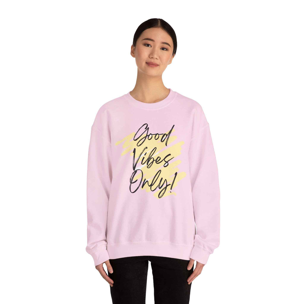 Vibes Phrase Good Vibes Crewneck Women's Top