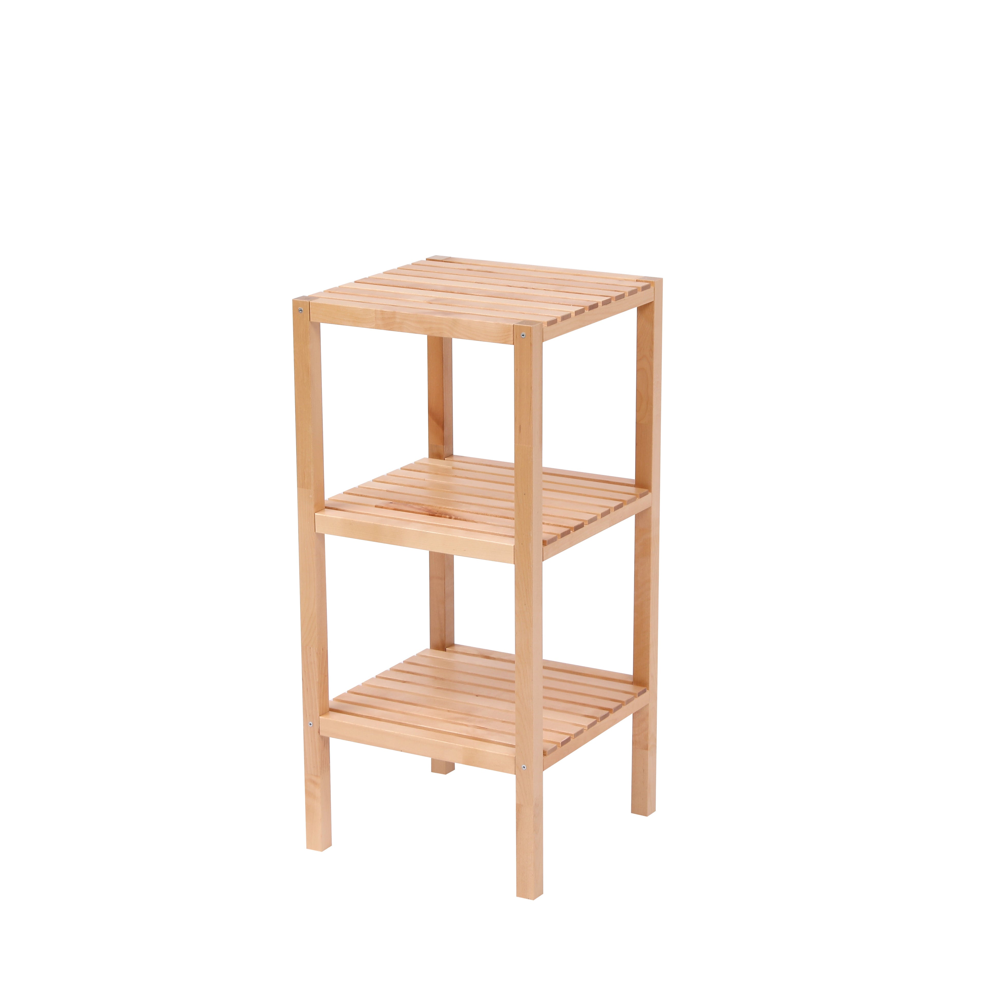 3-Tier Birch Bathroom Shelf, Narrow Shelving Unit, Multifunctional Storage Rack, Corner Rack, for Kitchen, Living Room