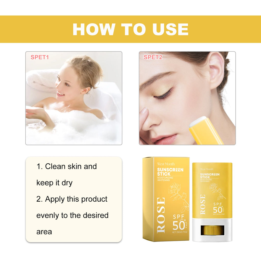 Sunscreen Stick, Refreshing Non-Greasy Concealer Moisturizing Whitening Skin Protection Cream