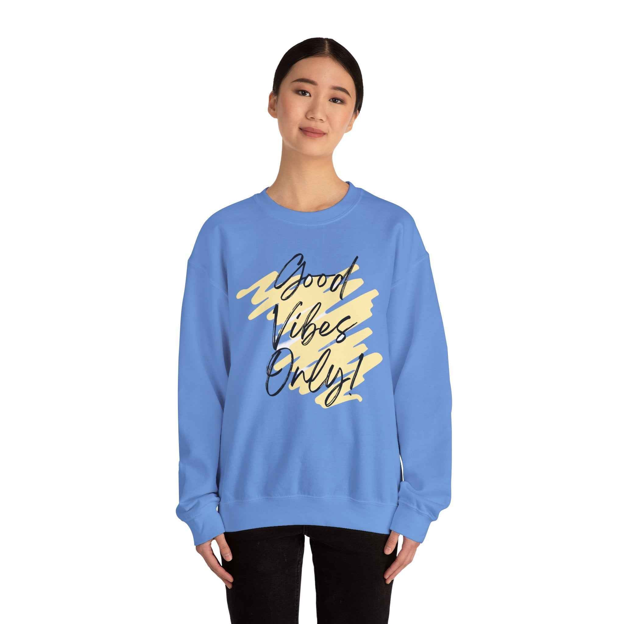 Vibes Phrase Good Vibes Crewneck Women's Top