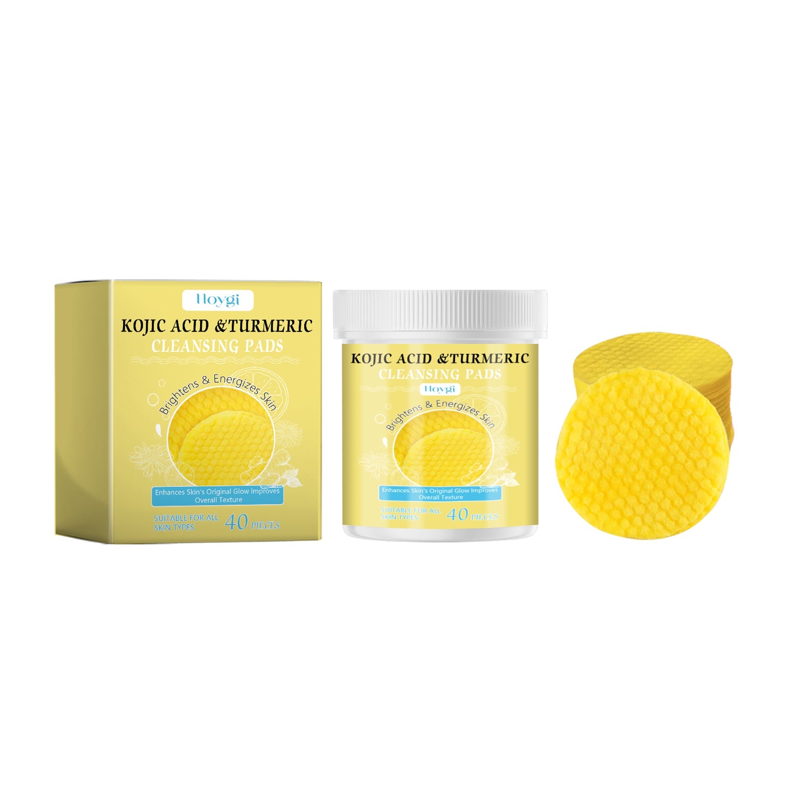 Turmeric Acid Cleansing Pad Facial Daily Cleansing Gentle Skin Care Moisturizing Skin Brightening Cleanser