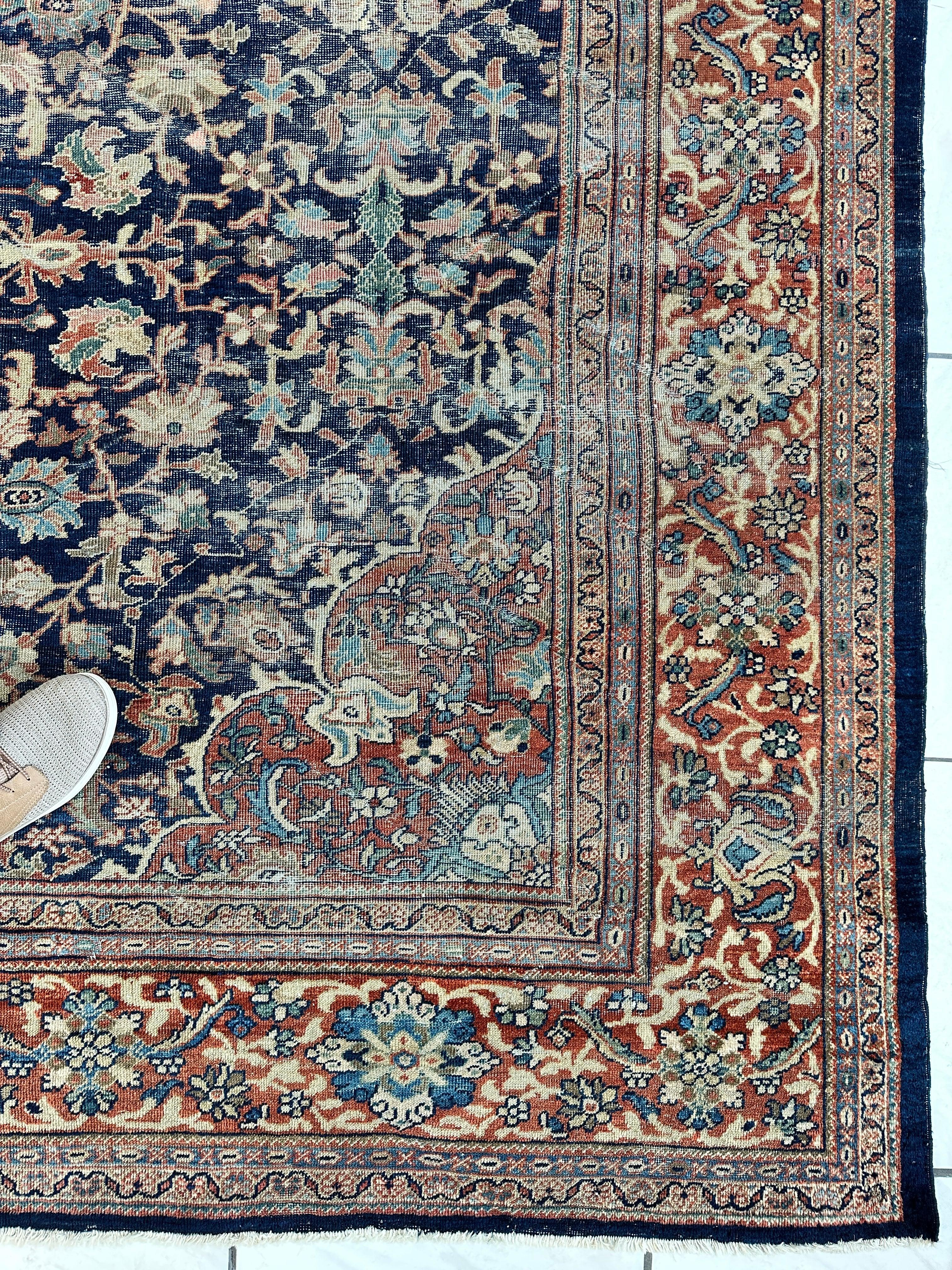 Antique Persian Mahal Rug 8’3”x12’ - Circa 1900 Treasure