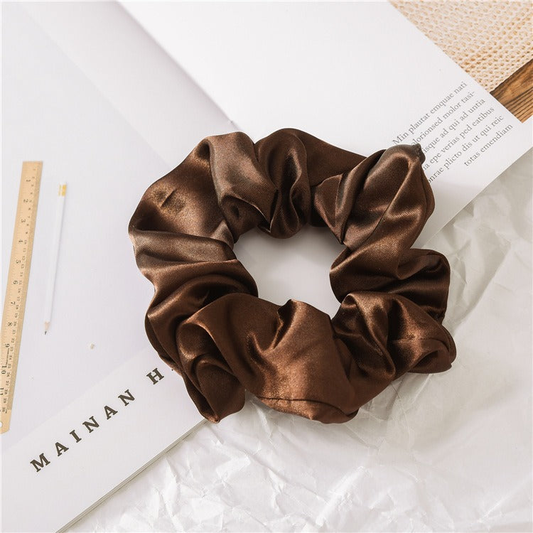 Women Silk Scrunchie Elastic Handmade Multicolor Hair Band Ponytail Holder Headband Hair Accessories 1PC Satin Silk Solid Colo