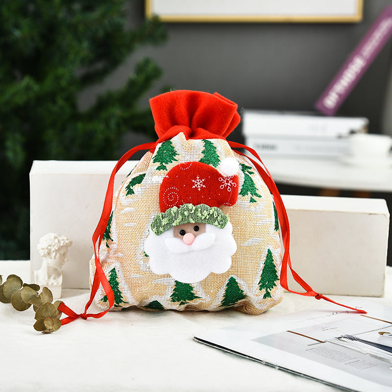 Christmas tote bag gift apple bag Christmas decoration 3D gift bag printed gift bag