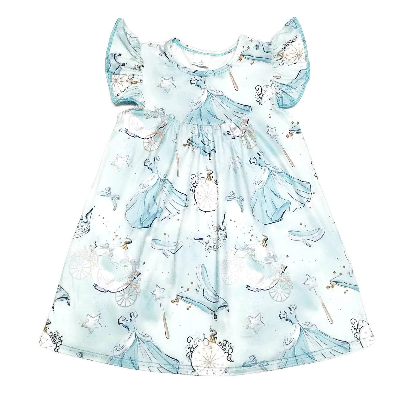 Midnight Princess Milk Silk Flutter Dress
