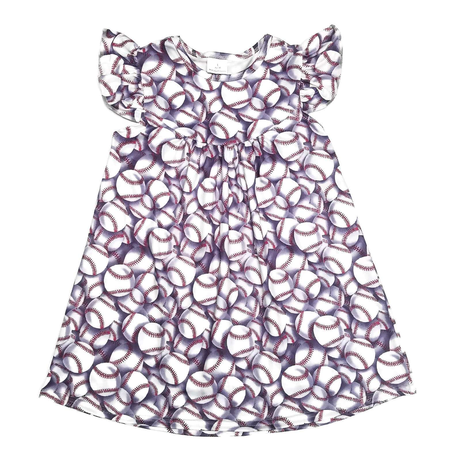 Baseball Milk Silk Flutter Dress