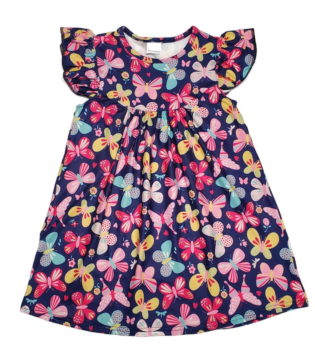 Butterfly Milk Silk Flutter Dress