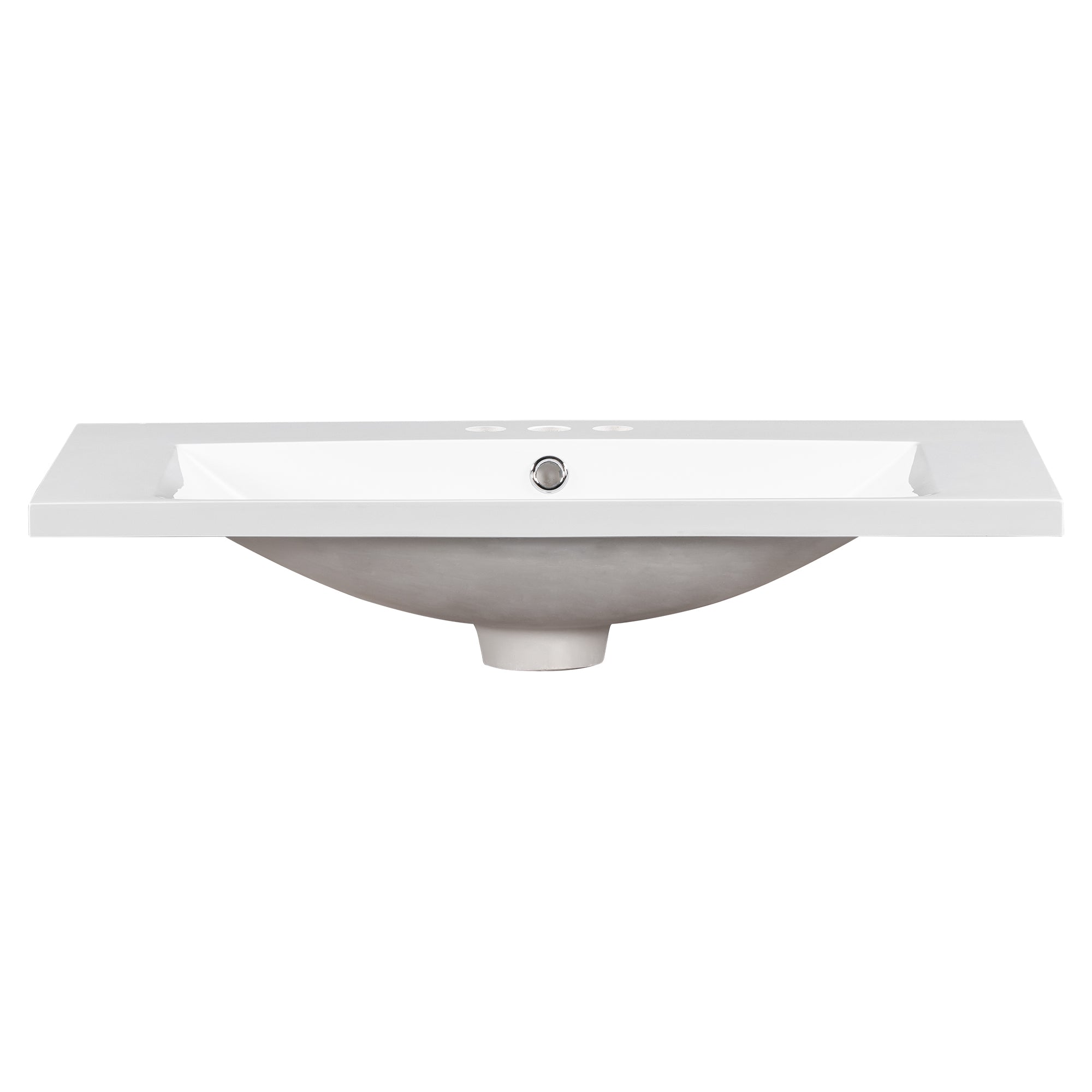 30" Single Bathroom Basin Sink, Vanity Top Only, 3-Faucet Holes, Resin