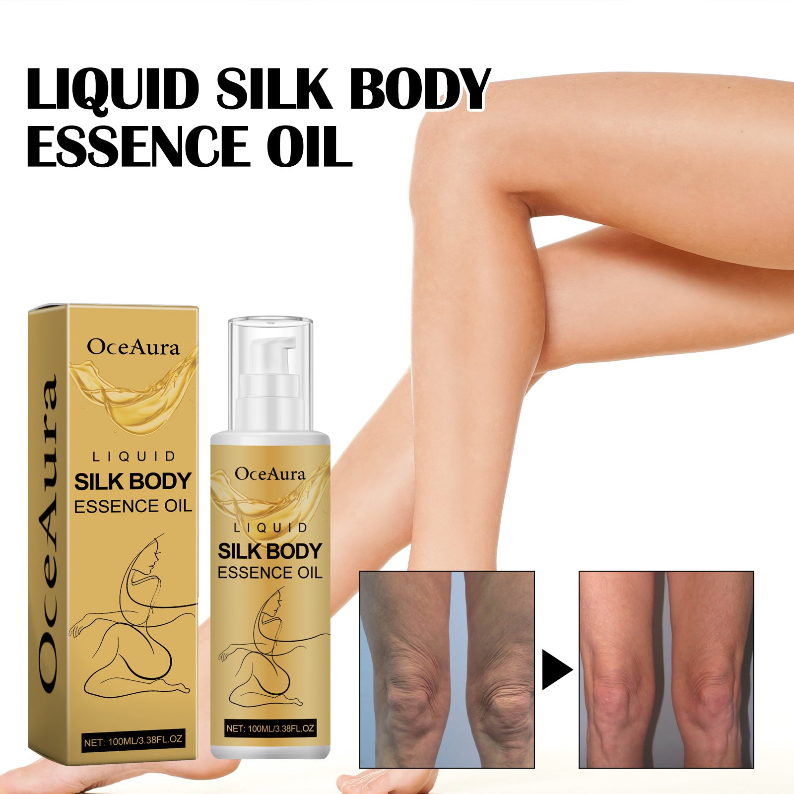 Liquid Silk Body Essence Oil, Firming Skin Filling Water Tender Skin Moist Fresh And Not Greasy Skin Oil