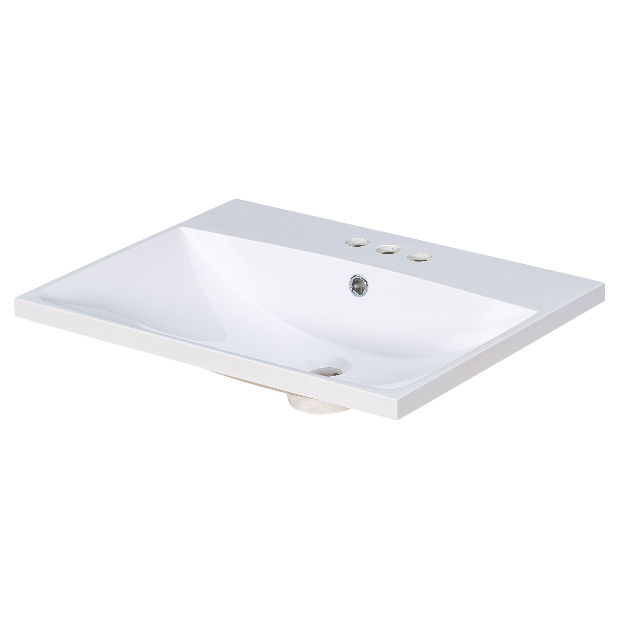 24" Bathroom Vanity Top Only White Basin 3-Faucet Holes  4" Faucet Available Ceramic