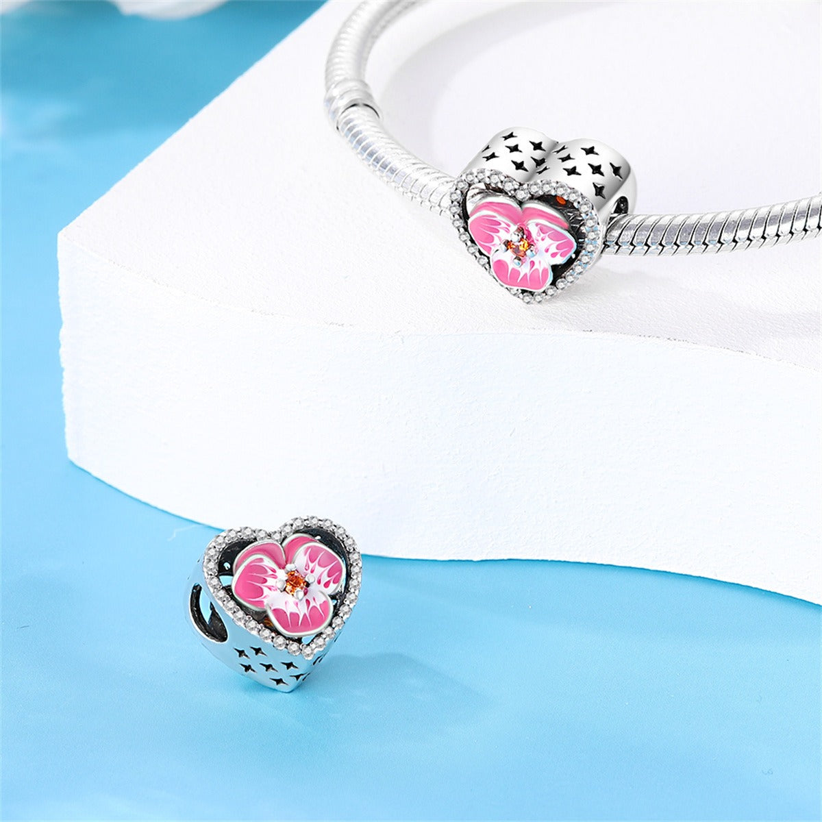 Butterfly flower thread safety bead fixing clip buckle string decoration
