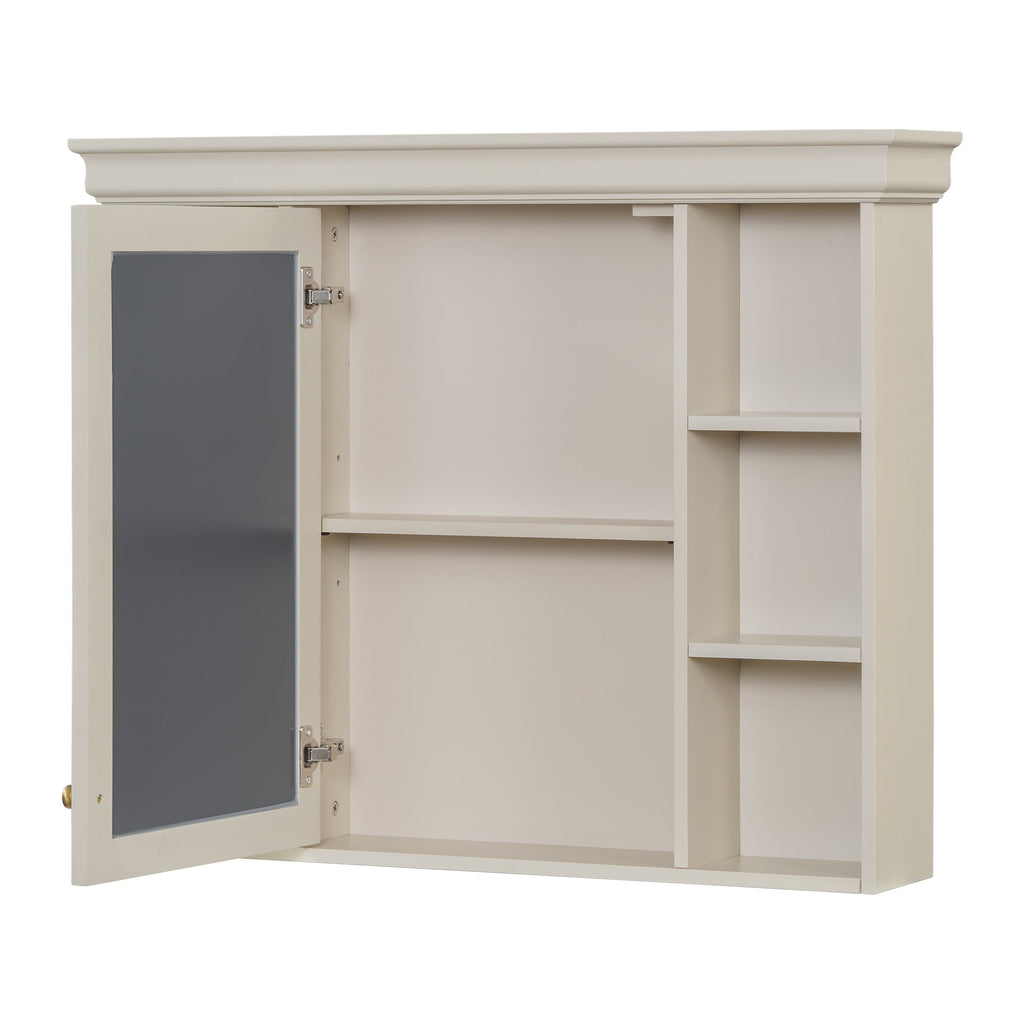 35'' x 28'' Blue Wall Mounted Bathroom Storage Cabinet with Mirror Door, Modern Bathroom Wall Cabinet with Mirror