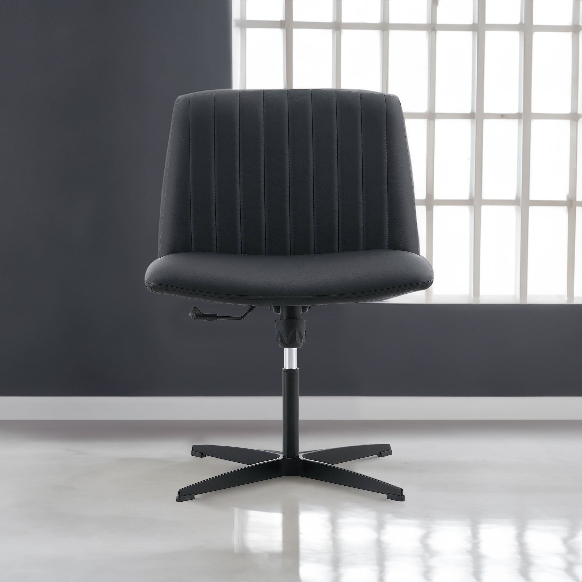 Black High Grade Pu Material. Home Computer Chair Office Chair Adjustable 360 ° Swivel Cushion Chair