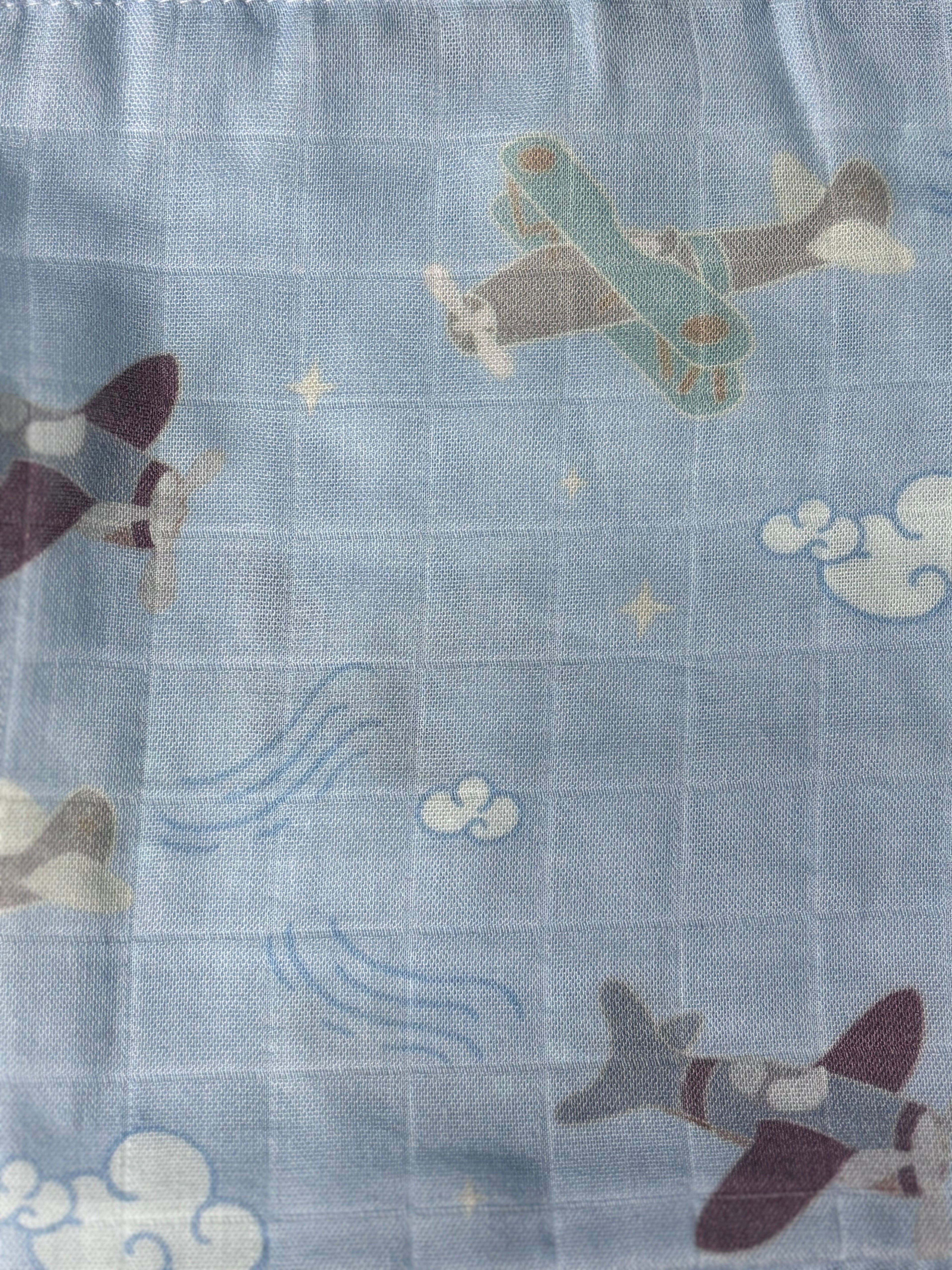 Organic Bamboo Blend Crib Sheet in Dreamy Planes