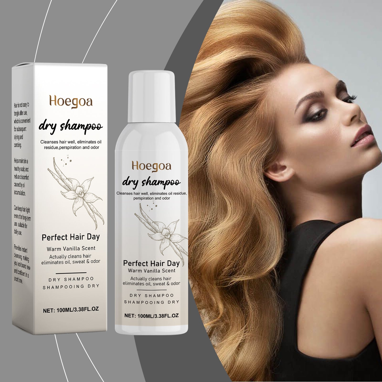 Vanilla Dry Hair Spray Gently Repair Frizzy, Fluffy And Easy To Manage Hair Dry Cleaning Spray